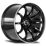 AV-40 GLOSS BLACK - MACHINED EDGE 18x9.5 5x114.3 et38 cb73.1